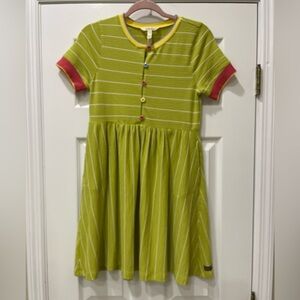 Matilda Jane Enchanted Garden Willow Green Ribbed Dress with Pockets Size 14